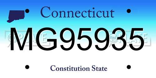 MG95935 Connecticut License Plate