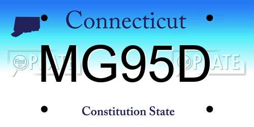 MG95D Connecticut License Plate