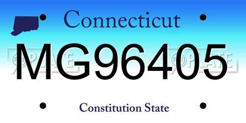 MG96405 Connecticut License Plate