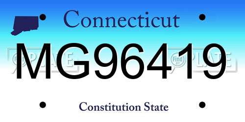 MG96419 Connecticut License Plate