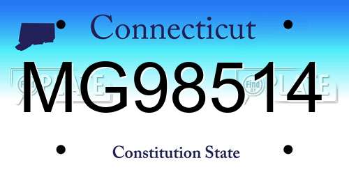 MG98514 Connecticut License Plate