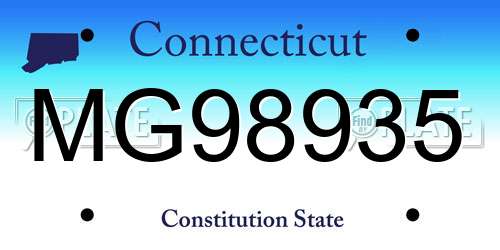 MG98935 Connecticut License Plate