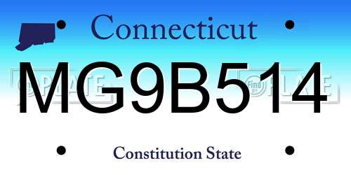 MG9B514 Connecticut License Plate