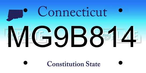 MG9B814 Connecticut License Plate