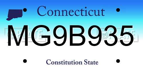 MG9B935 Connecticut License Plate