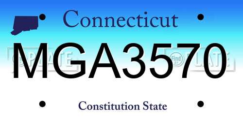MGA3570 Connecticut License Plate