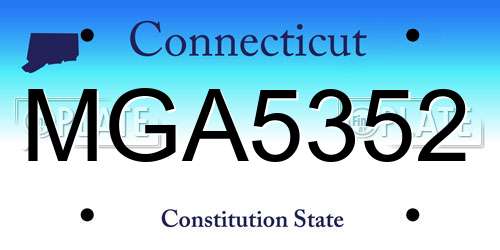 MGA5352 Connecticut License Plate