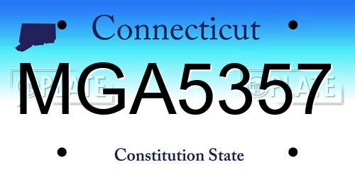 MGA5357 Connecticut License Plate