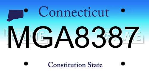 MGA8387 Connecticut License Plate