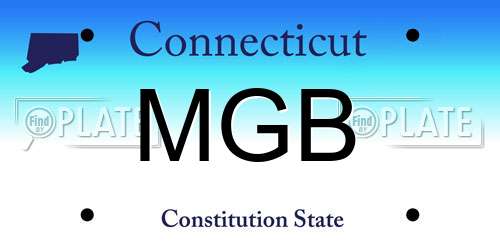 MGB Connecticut License Plate
