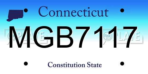 MGB7117 Connecticut License Plate