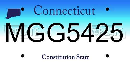 MGG5425 Connecticut License Plate