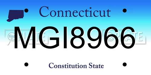 MGI8966 Connecticut License Plate