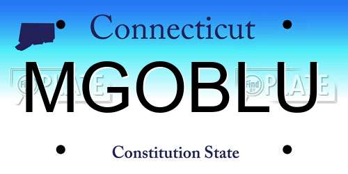 MGOBLU Connecticut License Plate