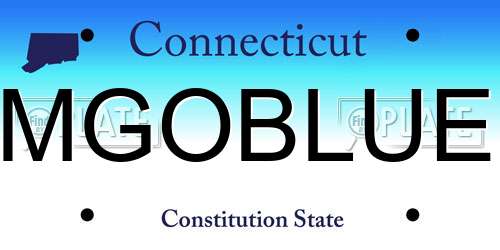 MGOBLUE Connecticut License Plate