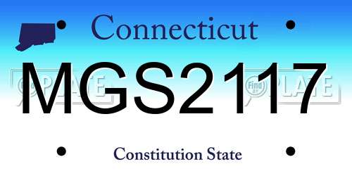 MGS2117 Connecticut License Plate