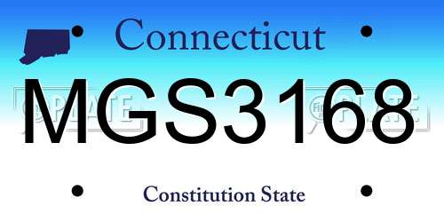 MGS3168 Connecticut License Plate