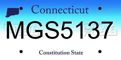 MGS5137 Connecticut License Plate