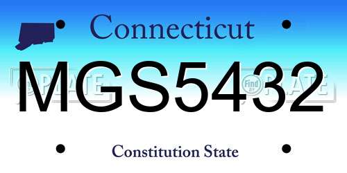 MGS5432 Connecticut License Plate