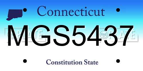 MGS5437 Connecticut License Plate