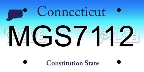 MGS7112 Connecticut License Plate