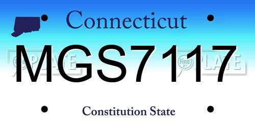 MGS7117 Connecticut License Plate