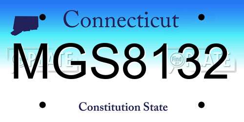 MGS8132 Connecticut License Plate