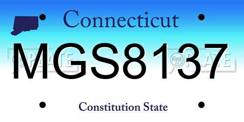 MGS8137 Connecticut License Plate