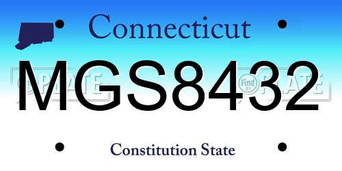 MGS8432 Connecticut License Plate