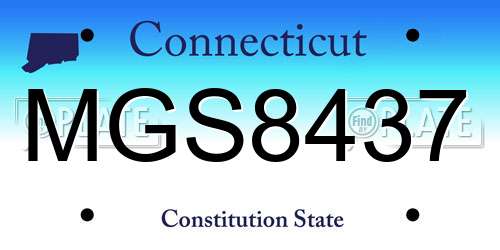 MGS8437 Connecticut License Plate