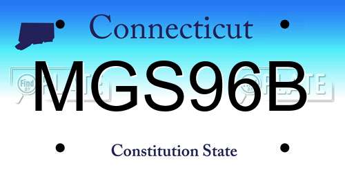 MGS96B Connecticut License Plate