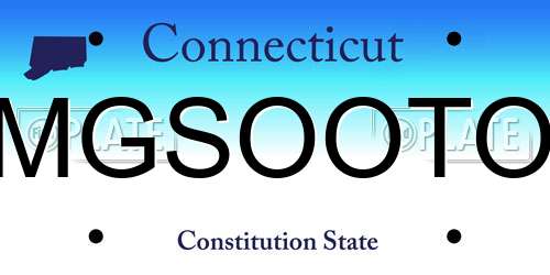 MGSOOTO Connecticut License Plate