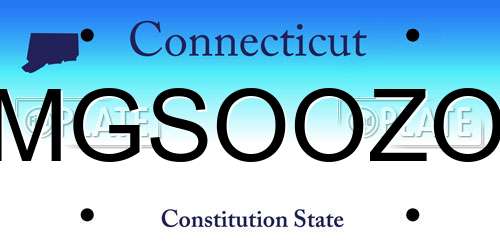 MGSOOZO Connecticut License Plate
