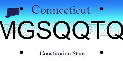 MGSQQTQ Connecticut License Plate
