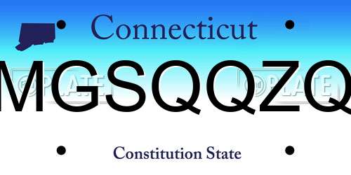 MGSQQZQ Connecticut License Plate