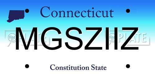 MGSZIIZ Connecticut License Plate