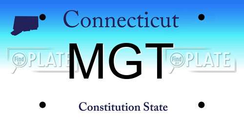 MGT Connecticut License Plate