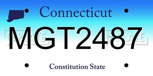 MGT2487 Connecticut License Plate