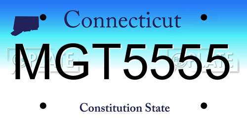 MGT5555 Connecticut License Plate