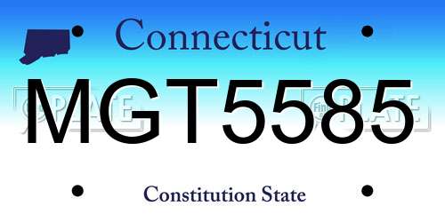MGT5585 Connecticut License Plate