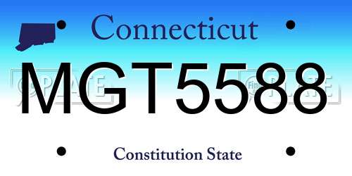 MGT5588 Connecticut License Plate