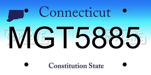 MGT5885 Connecticut License Plate