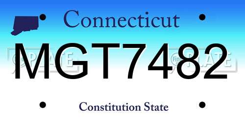 MGT7482 Connecticut License Plate