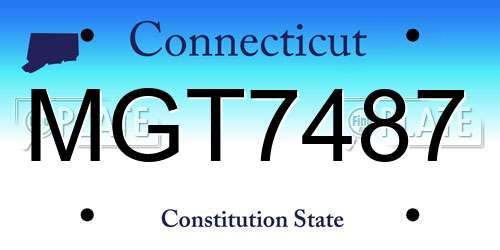 MGT7487 Connecticut License Plate