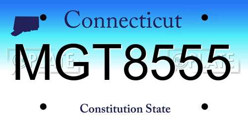 MGT8555 Connecticut License Plate