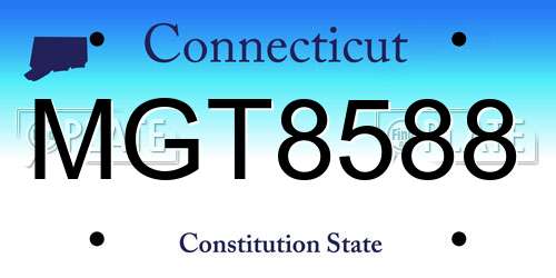 MGT8588 Connecticut License Plate