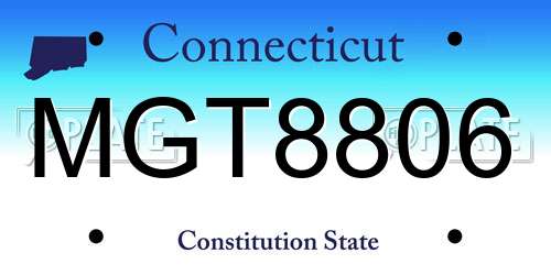 MGT8806 Connecticut License Plate