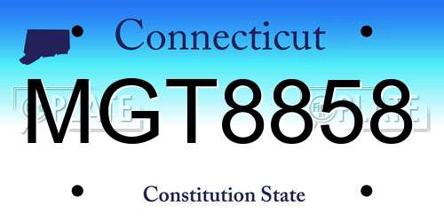 MGT8858 Connecticut License Plate
