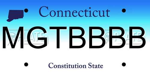 MGTBBBB Connecticut License Plate