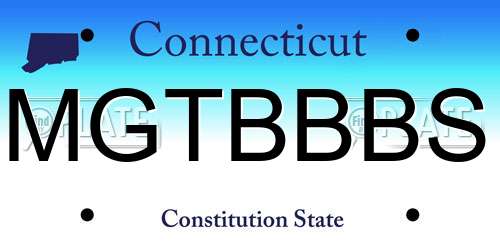 MGTBBBS Connecticut License Plate